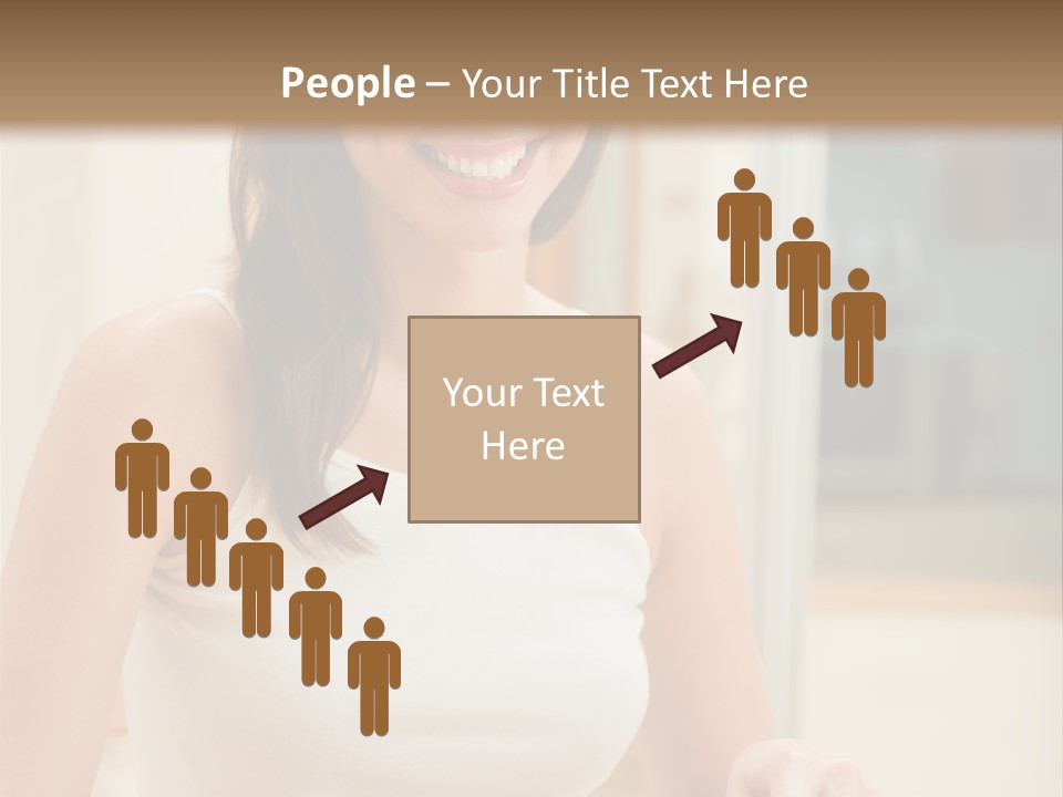 Young Happy Woman Making Salad At Domestic Kitchen PowerPoint Template