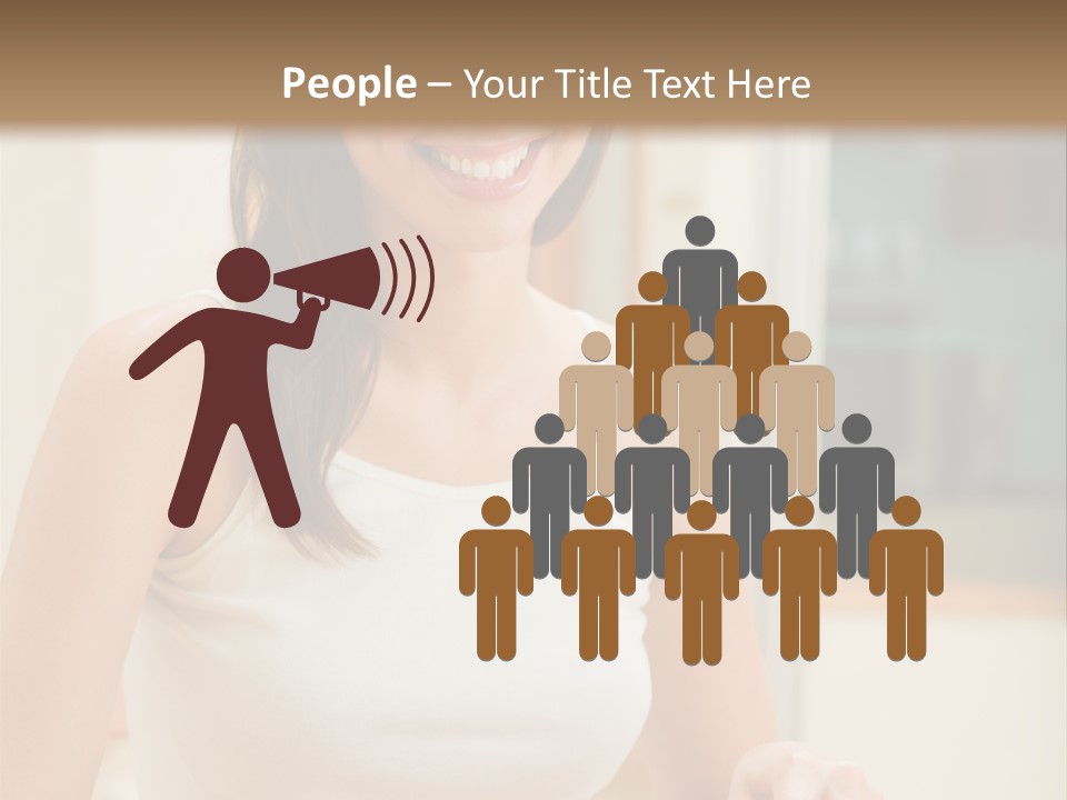 Young Happy Woman Making Salad At Domestic Kitchen PowerPoint Template