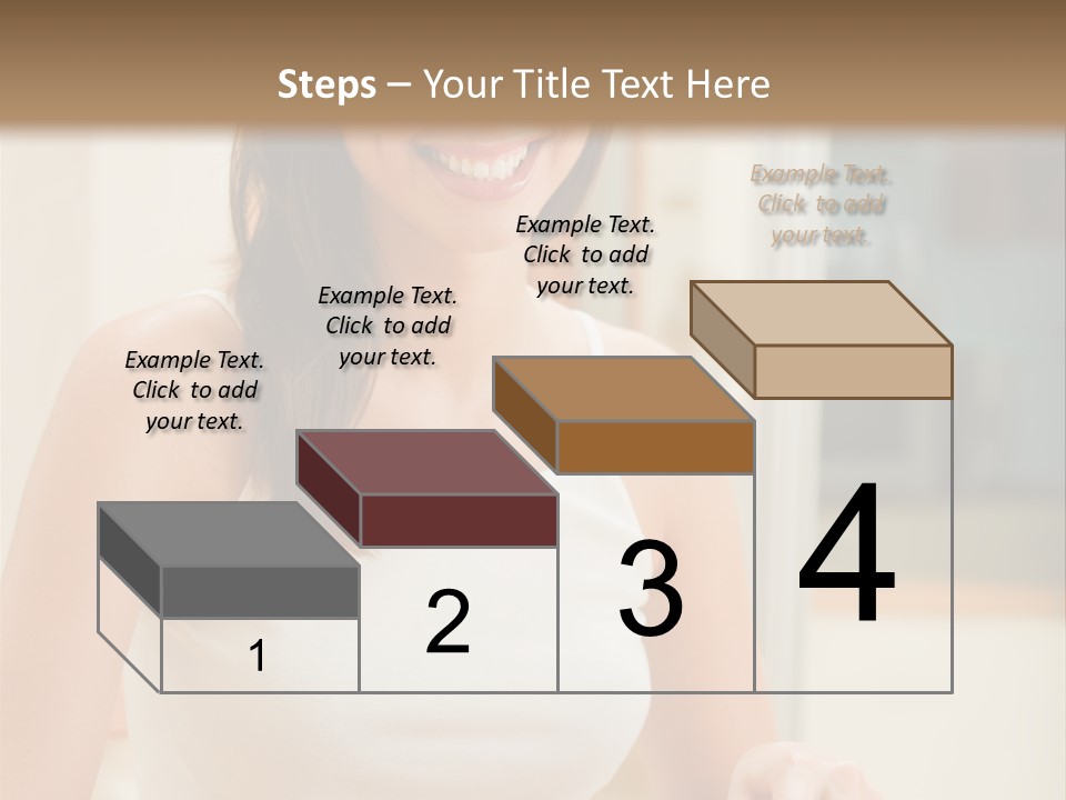 Young Happy Woman Making Salad At Domestic Kitchen PowerPoint Template