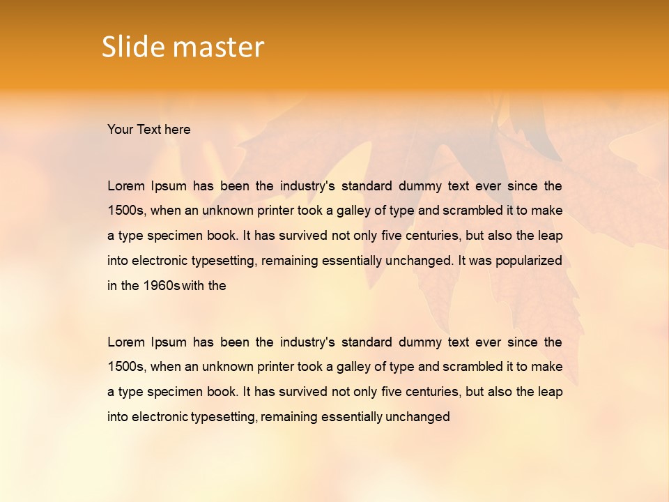 Autumn Leaves, Very Shallow Focus PowerPoint Template