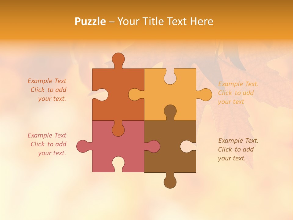 Autumn Leaves, Very Shallow Focus PowerPoint Template