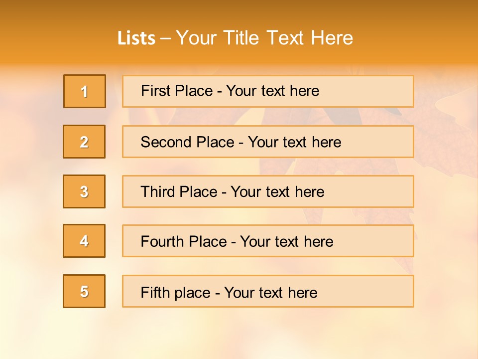 Autumn Leaves, Very Shallow Focus PowerPoint Template