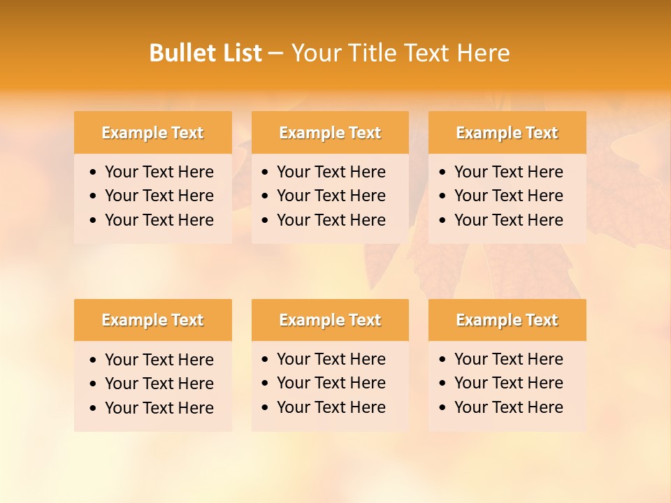 Autumn Leaves, Very Shallow Focus PowerPoint Template