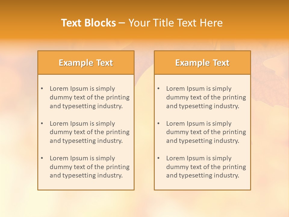 Autumn Leaves, Very Shallow Focus PowerPoint Template