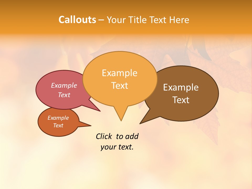 Autumn Leaves, Very Shallow Focus PowerPoint Template