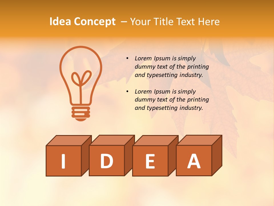 Autumn Leaves, Very Shallow Focus PowerPoint Template