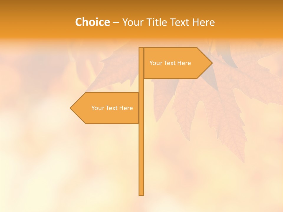 Autumn Leaves, Very Shallow Focus PowerPoint Template