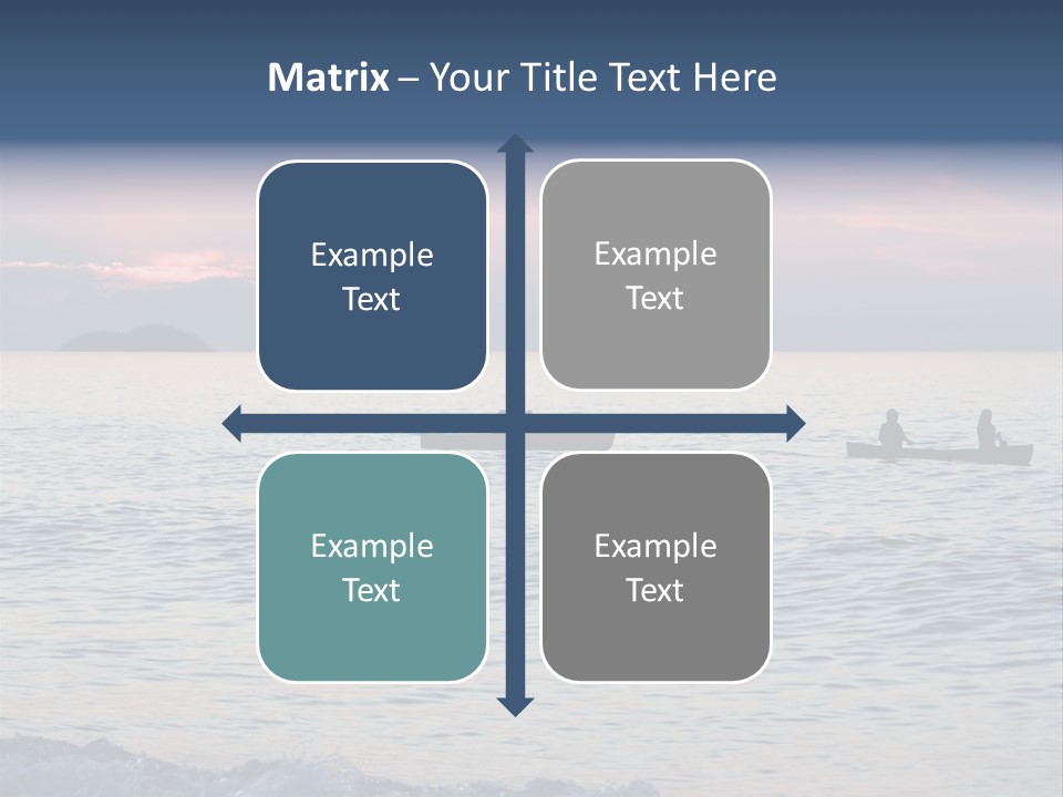 Canoeists Paddling At Sunset. Lake Superior Provincial Park, Ontario. PowerPoint Template