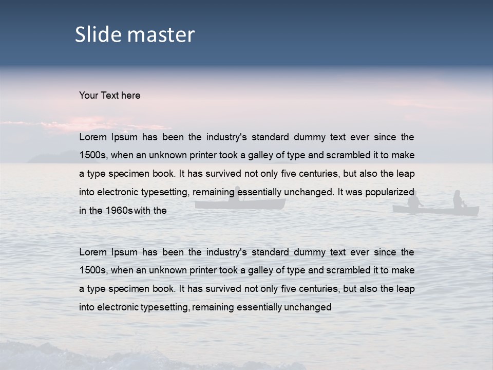 Canoeists Paddling At Sunset. Lake Superior Provincial Park, Ontario. PowerPoint Template