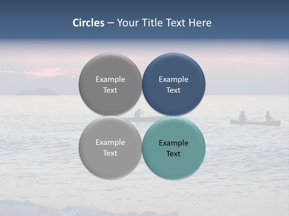 Canoeists Paddling At Sunset. Lake Superior Provincial Park, Ontario. PowerPoint Template