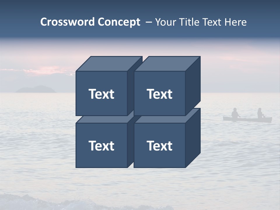 Canoeists Paddling At Sunset. Lake Superior Provincial Park, Ontario. PowerPoint Template