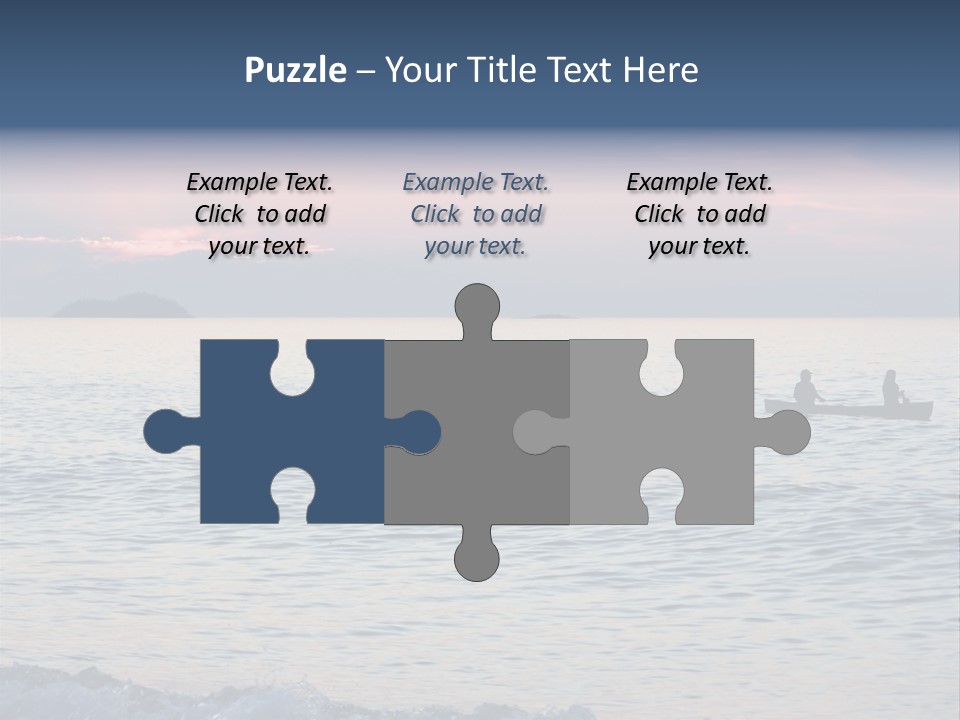 Canoeists Paddling At Sunset. Lake Superior Provincial Park, Ontario. PowerPoint Template