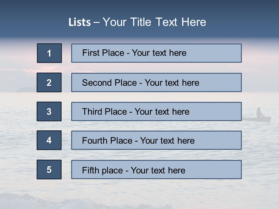 Canoeists Paddling At Sunset. Lake Superior Provincial Park, Ontario. PowerPoint Template