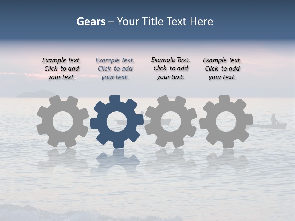 Canoeists Paddling At Sunset. Lake Superior Provincial Park, Ontario. PowerPoint Template