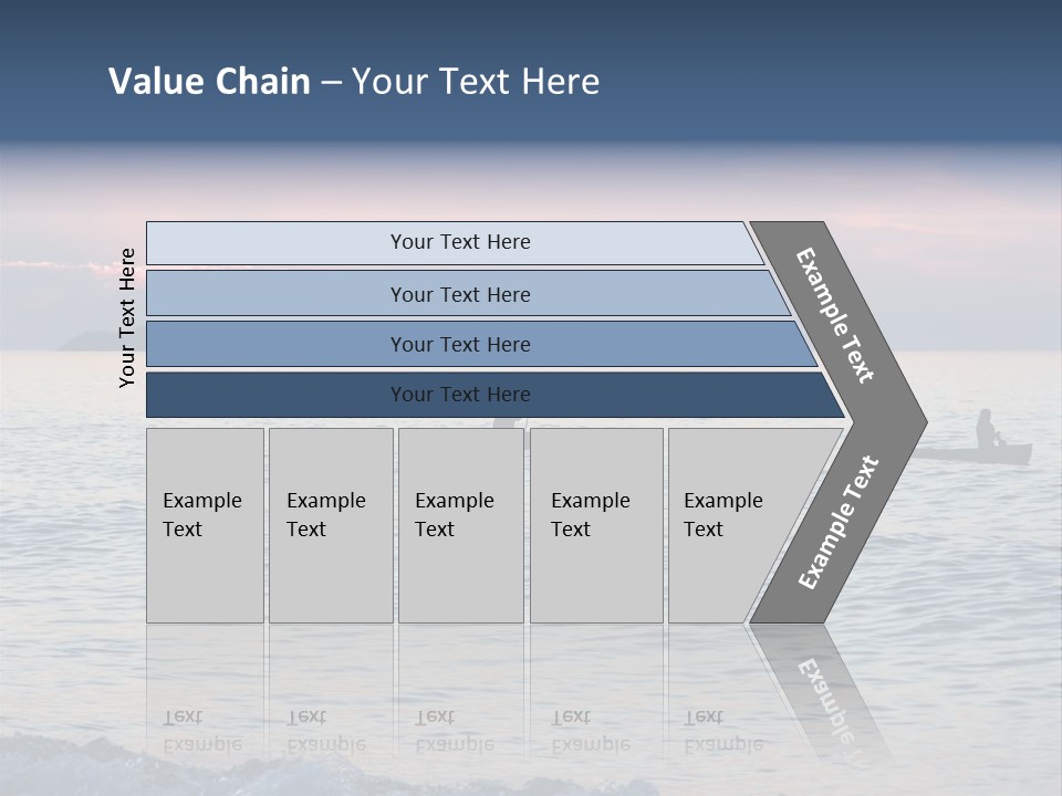 Canoeists Paddling At Sunset. Lake Superior Provincial Park, Ontario. PowerPoint Template