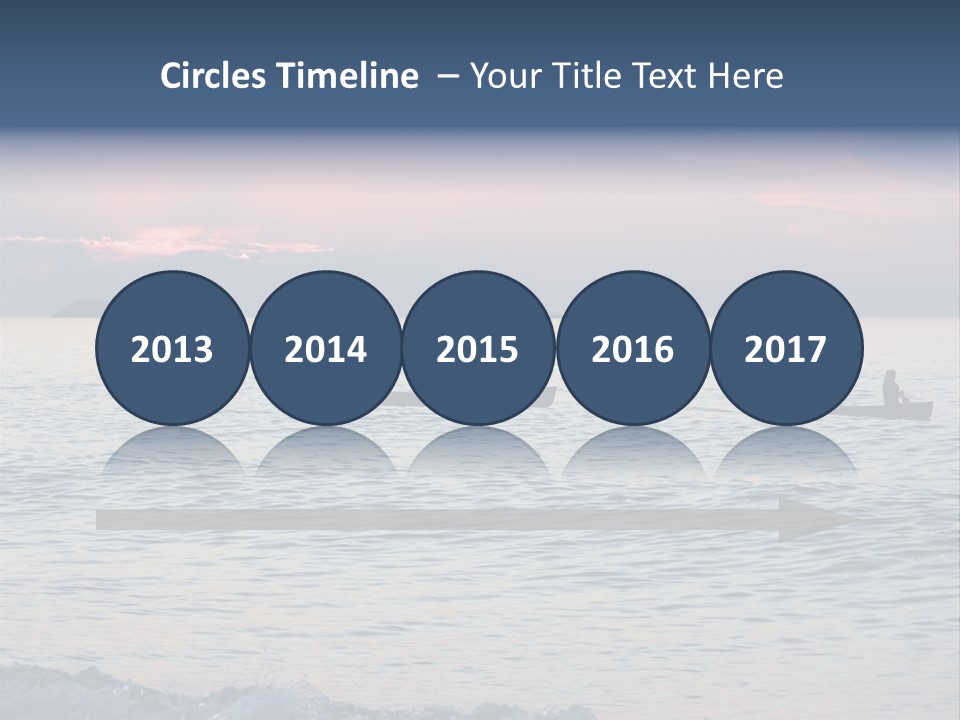 Canoeists Paddling At Sunset. Lake Superior Provincial Park, Ontario. PowerPoint Template