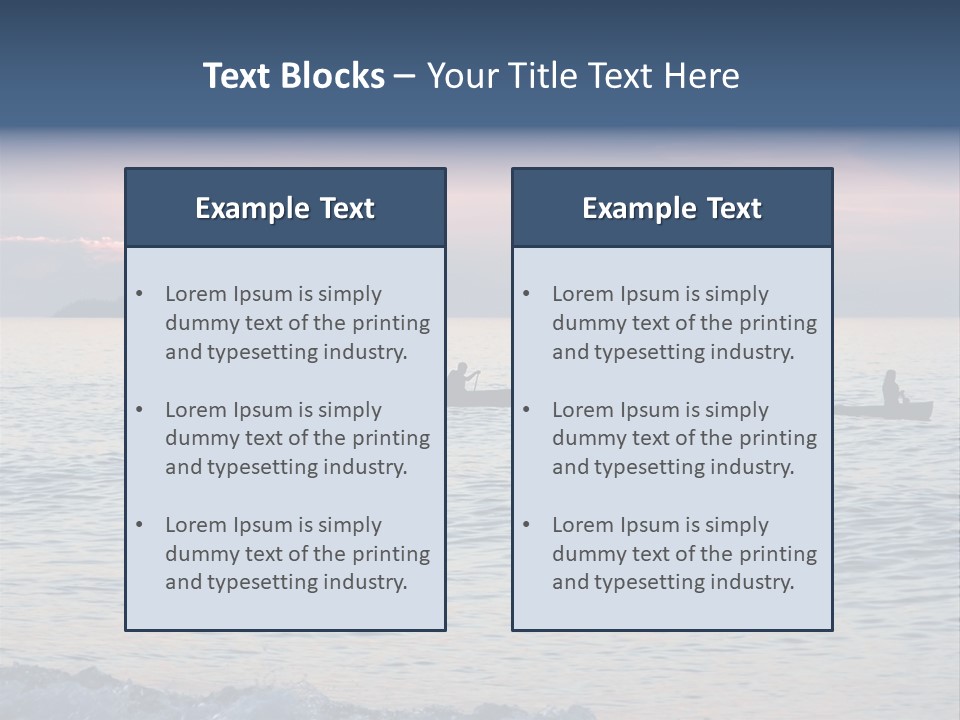 Canoeists Paddling At Sunset. Lake Superior Provincial Park, Ontario. PowerPoint Template