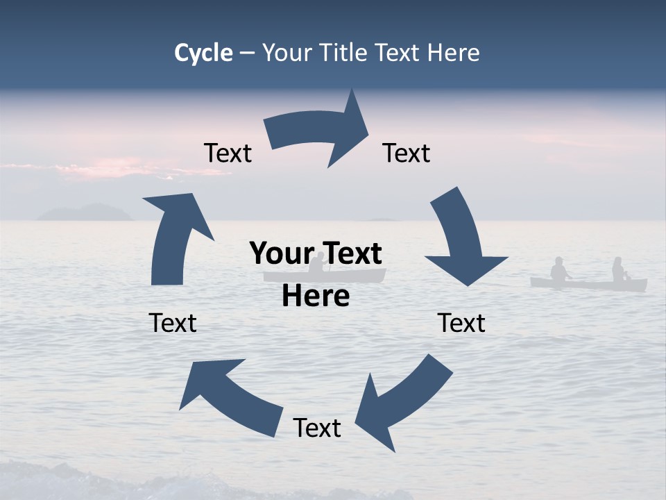 Canoeists Paddling At Sunset. Lake Superior Provincial Park, Ontario. PowerPoint Template