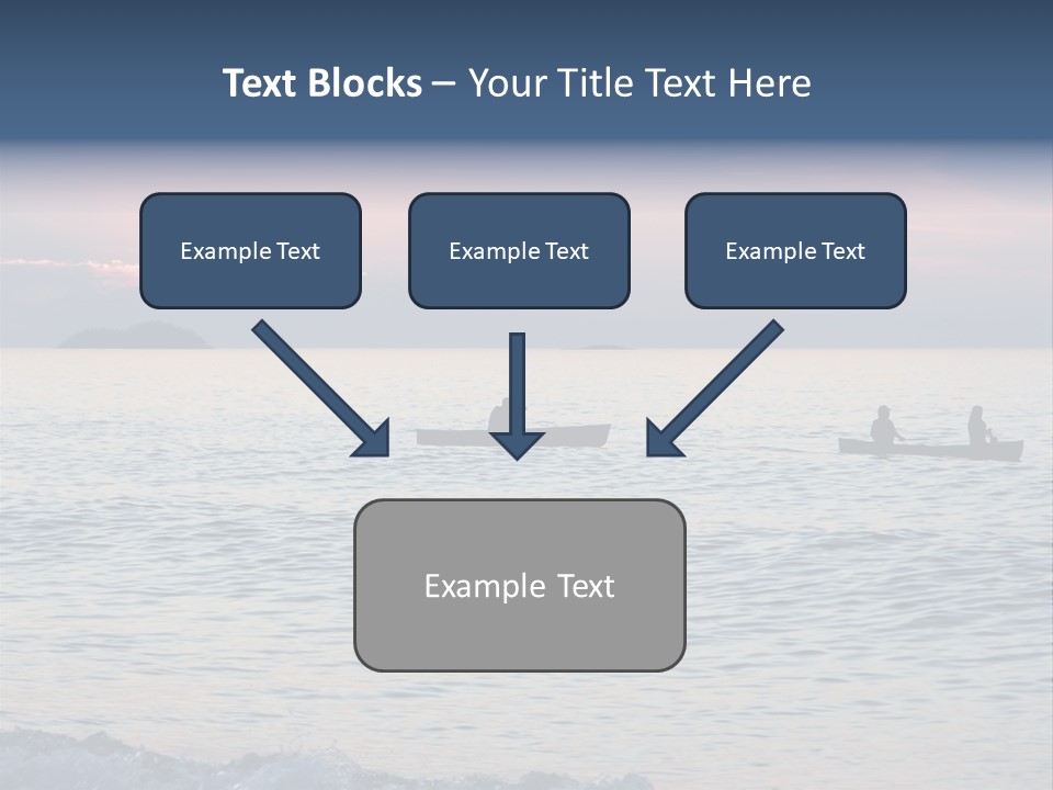 Canoeists Paddling At Sunset. Lake Superior Provincial Park, Ontario. PowerPoint Template