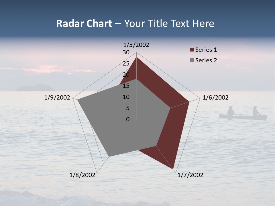 Canoeists Paddling At Sunset. Lake Superior Provincial Park, Ontario. PowerPoint Template