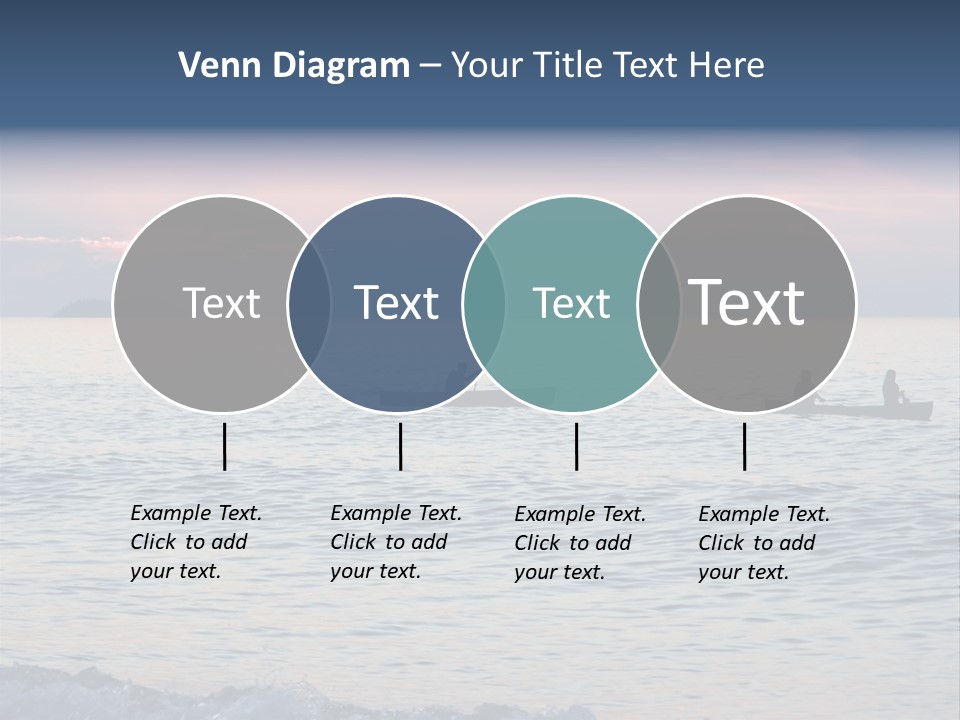 Canoeists Paddling At Sunset. Lake Superior Provincial Park, Ontario. PowerPoint Template