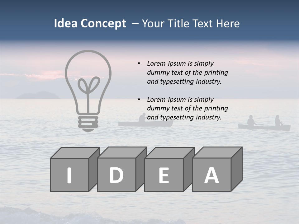 Canoeists Paddling At Sunset. Lake Superior Provincial Park, Ontario. PowerPoint Template