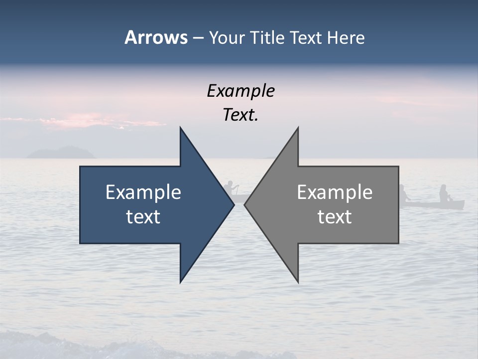 Canoeists Paddling At Sunset. Lake Superior Provincial Park, Ontario. PowerPoint Template