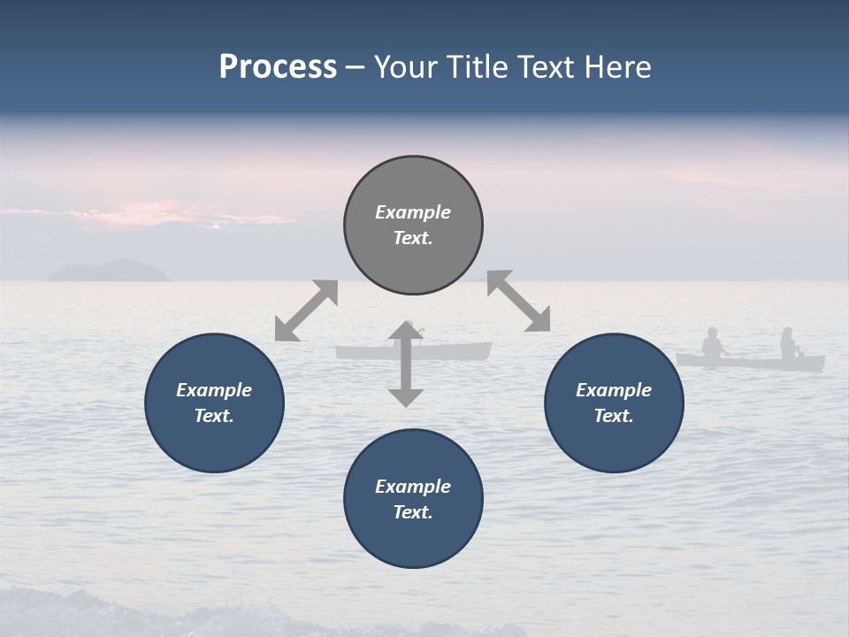 Canoeists Paddling At Sunset. Lake Superior Provincial Park, Ontario. PowerPoint Template