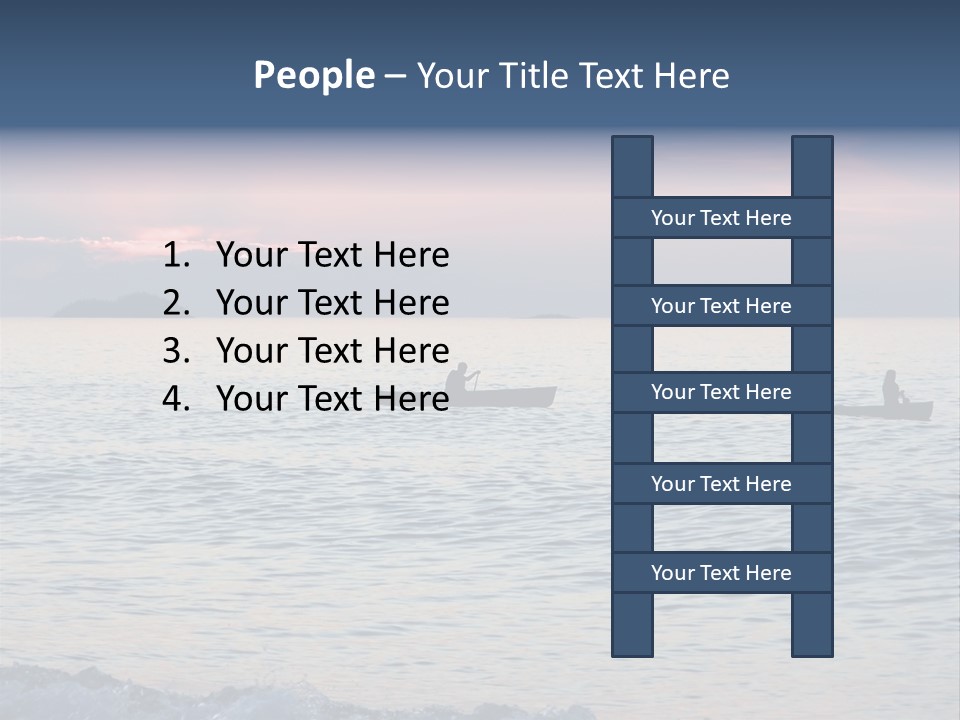 Canoeists Paddling At Sunset. Lake Superior Provincial Park, Ontario. PowerPoint Template