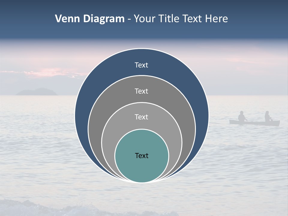 Canoeists Paddling At Sunset. Lake Superior Provincial Park, Ontario. PowerPoint Template