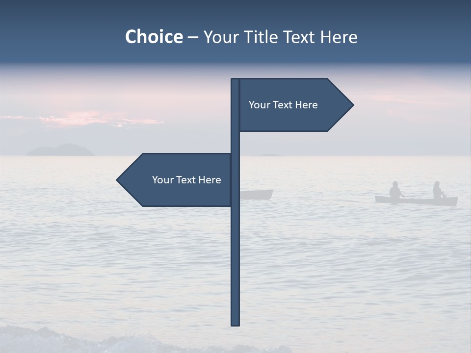 Canoeists Paddling At Sunset. Lake Superior Provincial Park, Ontario. PowerPoint Template