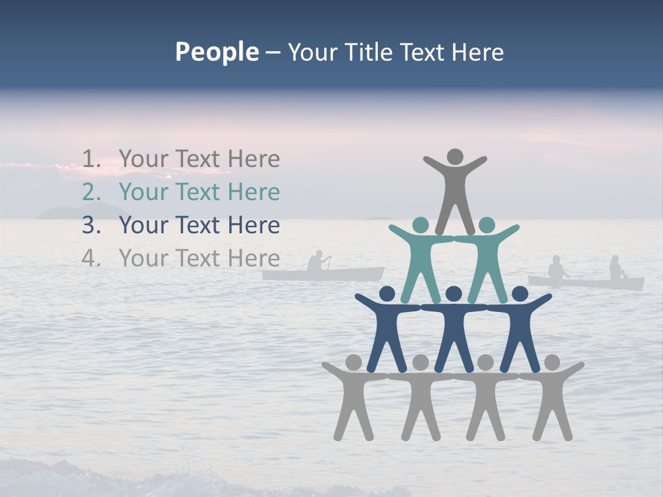 Canoeists Paddling At Sunset. Lake Superior Provincial Park, Ontario. PowerPoint Template