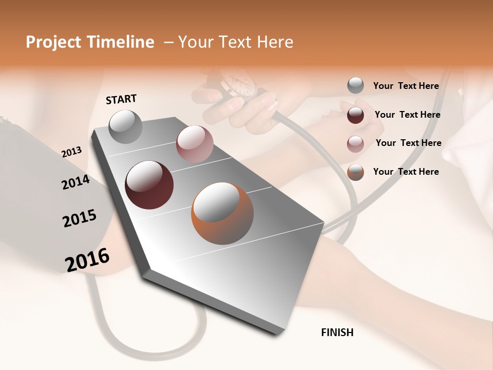 Patient Is Being Observed By Doctor - Measuring Blood Pressure PowerPoint Template
