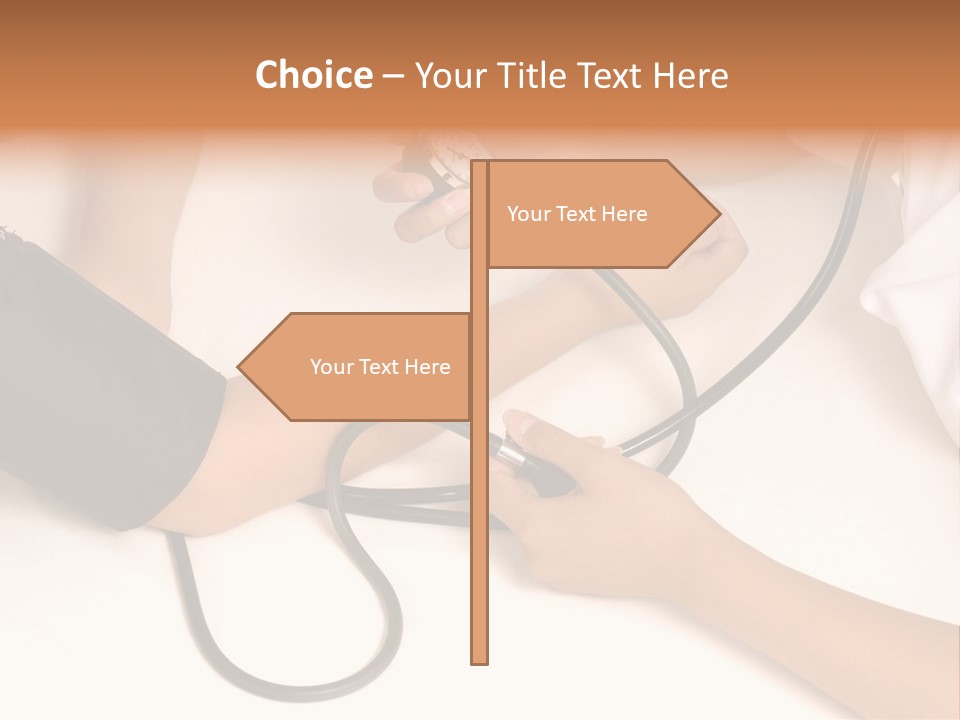 Patient Is Being Observed By Doctor - Measuring Blood Pressure PowerPoint Template