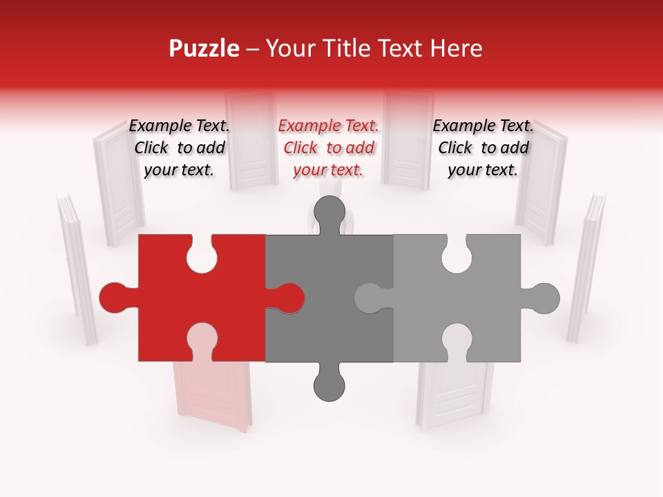 A Person Standing In Front Of A Group Of Doors PowerPoint Template