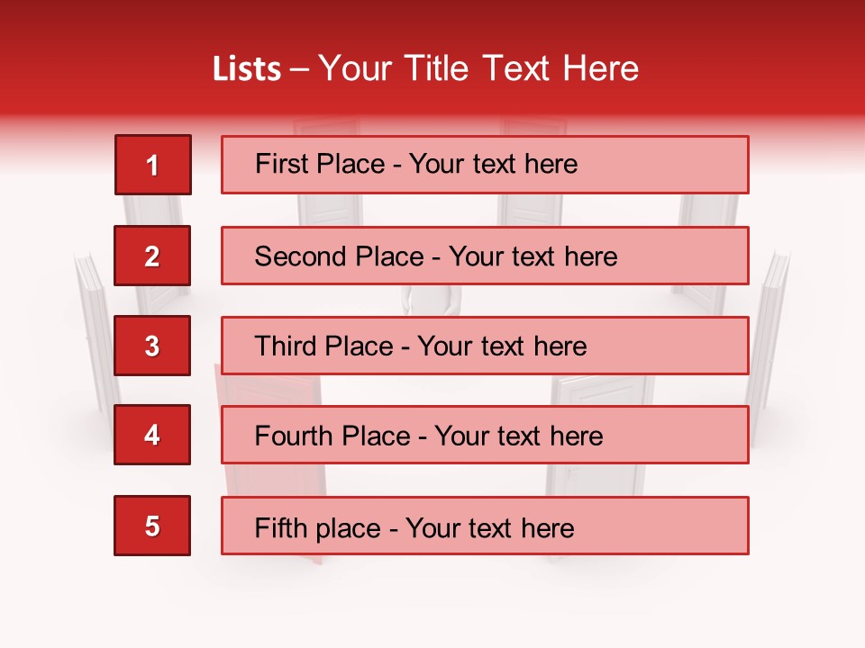 A Person Standing In Front Of A Group Of Doors PowerPoint Template