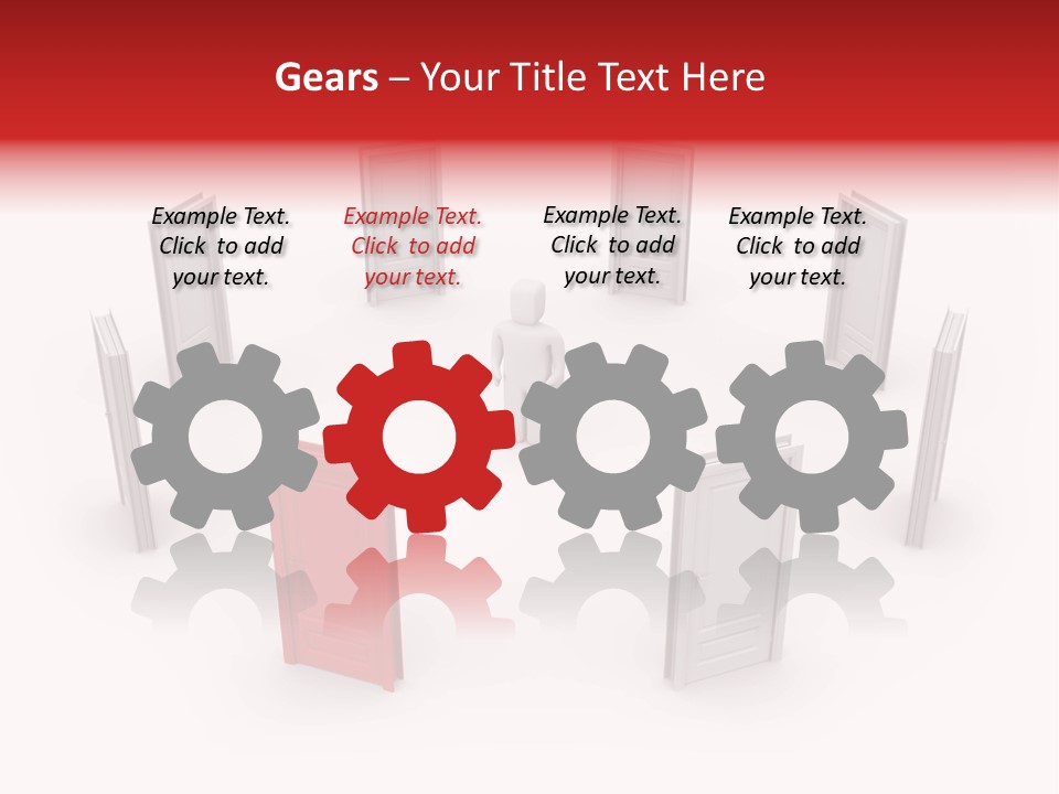 A Person Standing In Front Of A Group Of Doors PowerPoint Template