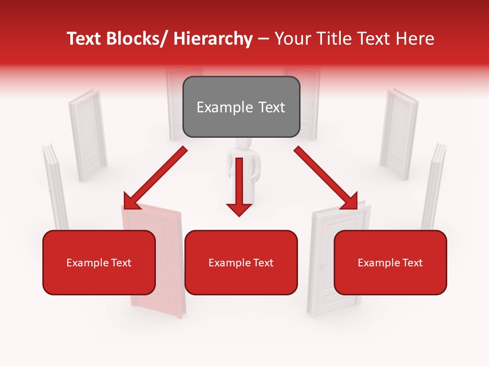 A Person Standing In Front Of A Group Of Doors PowerPoint Template