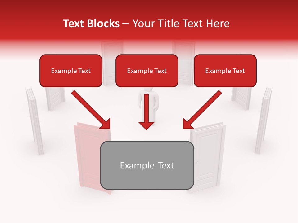 A Person Standing In Front Of A Group Of Doors PowerPoint Template