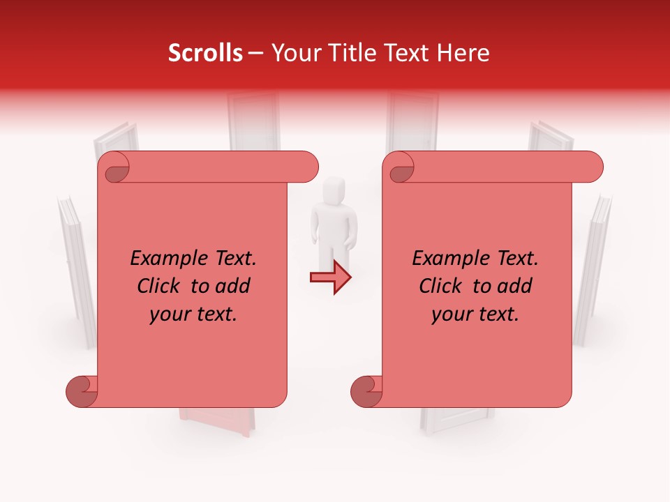 A Person Standing In Front Of A Group Of Doors PowerPoint Template