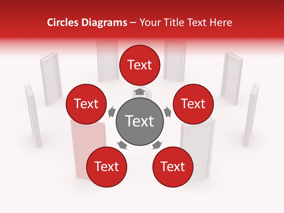 A Person Standing In Front Of A Group Of Doors PowerPoint Template