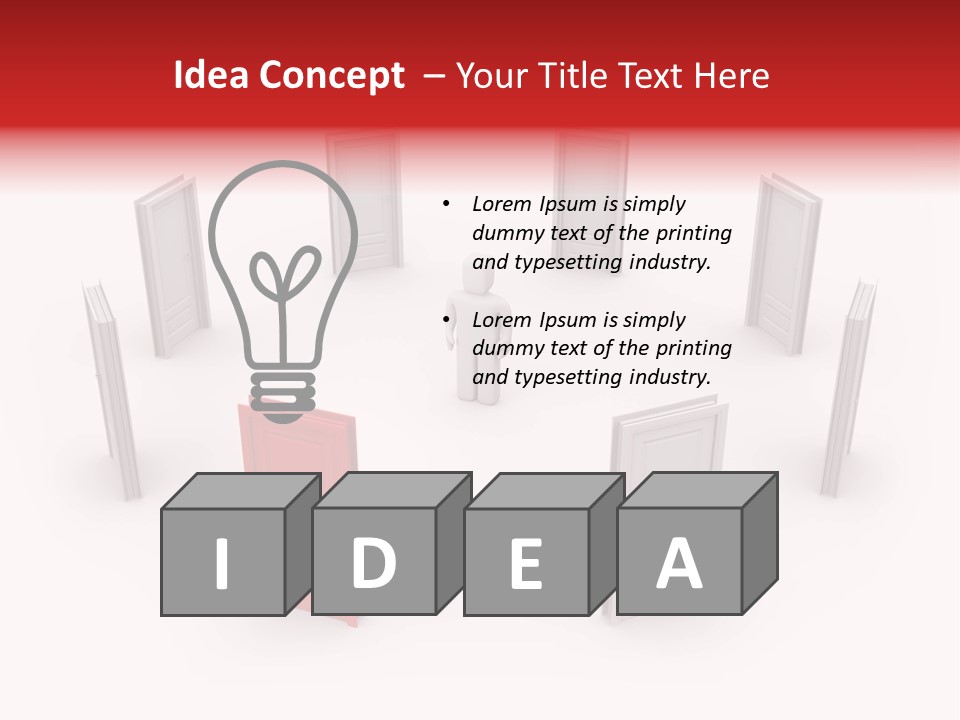 A Person Standing In Front Of A Group Of Doors PowerPoint Template