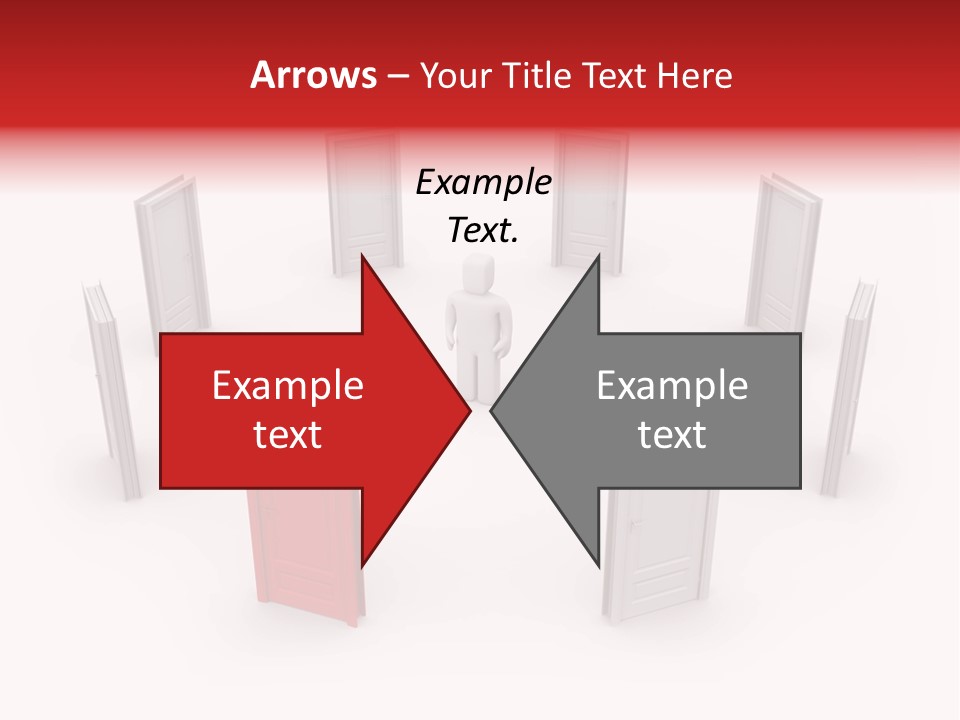 A Person Standing In Front Of A Group Of Doors PowerPoint Template