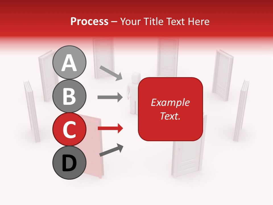 A Person Standing In Front Of A Group Of Doors PowerPoint Template