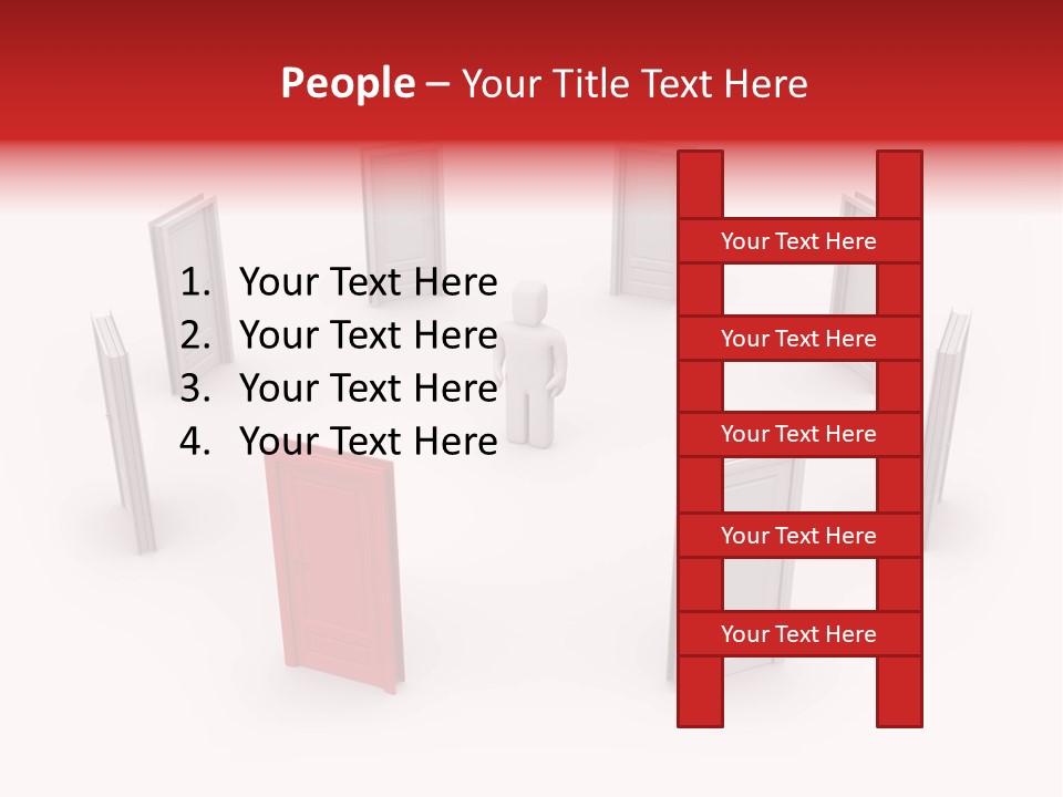 A Person Standing In Front Of A Group Of Doors PowerPoint Template