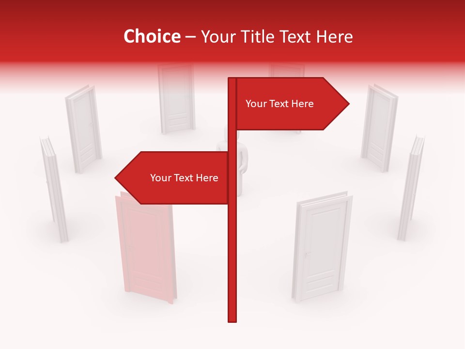 A Person Standing In Front Of A Group Of Doors PowerPoint Template