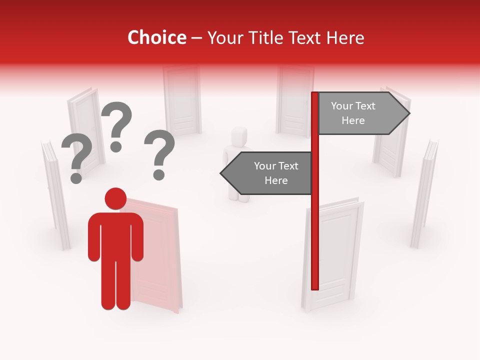 A Person Standing In Front Of A Group Of Doors PowerPoint Template