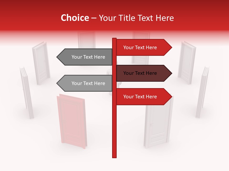 A Person Standing In Front Of A Group Of Doors PowerPoint Template