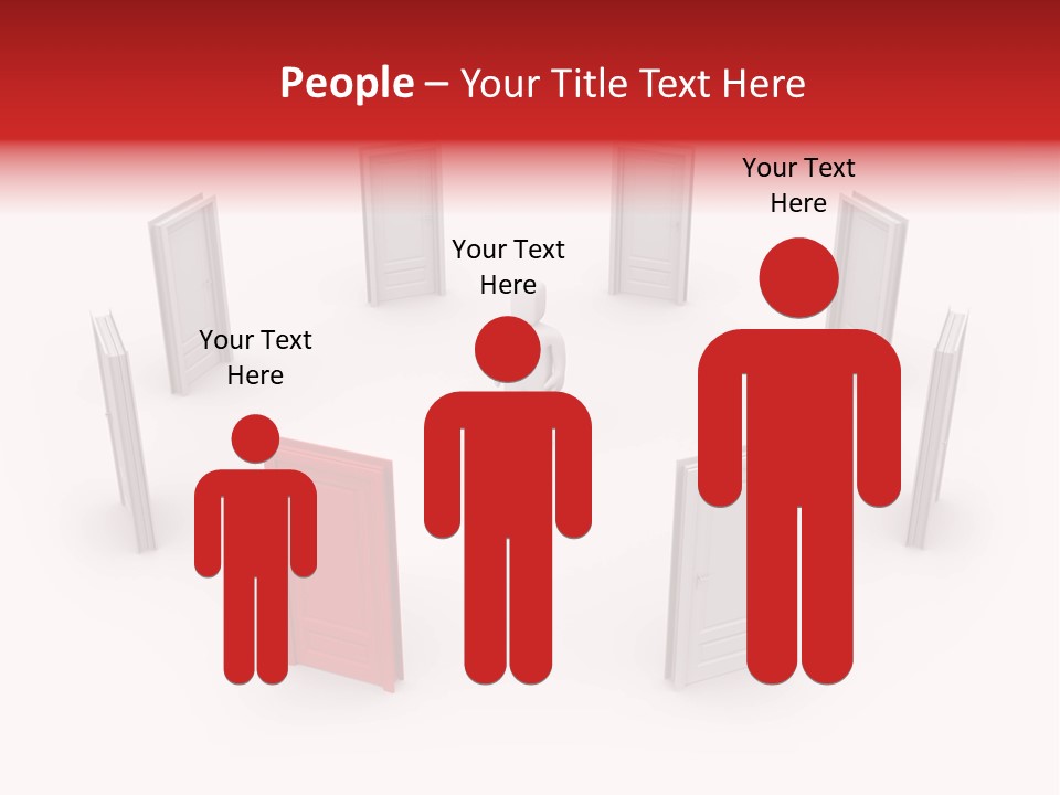 A Person Standing In Front Of A Group Of Doors PowerPoint Template