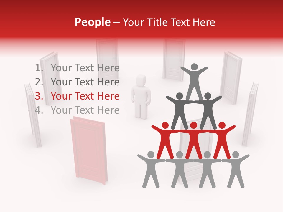 A Person Standing In Front Of A Group Of Doors PowerPoint Template